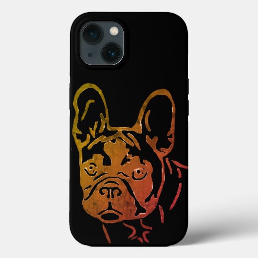 Französische Bulldogge Neon Herz French Bulldog Case-Mate iPhoneケース (裏面)