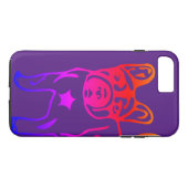 Französische Bulldogge Neon Herz French Bulldog Case-Mate iPhoneケース (裏面(横))
