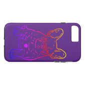 Französische Bulldogge Neon Herz French Bulldog Case-Mate iPhoneケース (裏面(横))