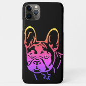 Französische Bulldogge Neon Herz French Bulldog Case-Mate iPhoneケース (裏面)