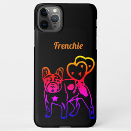 Französische Bulldogge Neon Herz French Bulldog iPhone 11Pro Maxケース