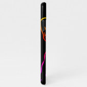 Französische Bulldogge Neon Herz French Bulldog iPhoneケース (右側)