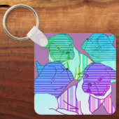 Französische Bulldogge Neon  Urlaub キーホルダー (正面)
