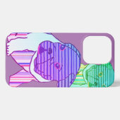 Französische Bulldogge Neon  Urlaub iPhoneケース (裏面横)