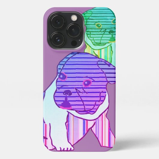 Französische Bulldogge Neon  Urlaub iPhoneケース (裏面)