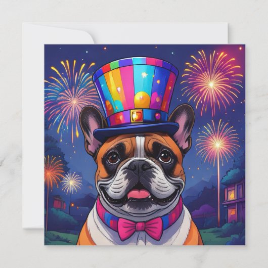 Französische Bulldogge Neujahr French Bulldog (正面)