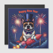 Französische Bulldogge Neujahr French Bulldog  (正面/裏面)