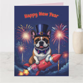 Französische Bulldogge Neujahr French Bulldog  カード (正面)