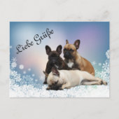 Französische Bulldogge Neujahr French Bulldog ポストカード (正面)