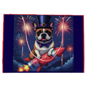 Französische Bulldogge Neujahr French Bulldog  ラージペーパーバッグ (裏面)