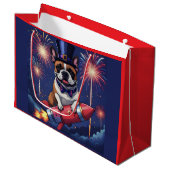 Französische Bulldogge Neujahr French Bulldog  ラージペーパーバッグ (正面アングル)