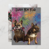 Französische Bulldogge Neujahr French Bulldog 招待状 (正面/裏面)