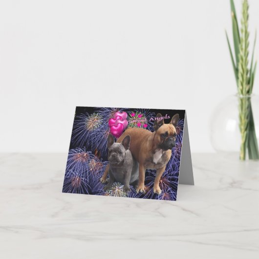 Französische Bulldogge Neujahr French Bulldog 招待状 (正面)