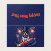 Französische Bulldogge Neujahr lustig  Rakete (外部フラット)