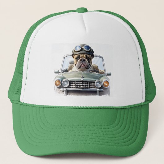 Französische Bulldogge Oldtimer Bulldog Vatertag  キャップ (正面)