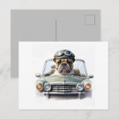 Französische Bulldogge Oldtimer Bulldog Vatertag  ポストカード (正面/裏面)