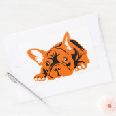 Französische Bulldogge orange schwarz 長方形シール (封筒)