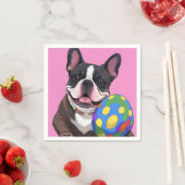 Französische Bulldogge Osterei French Bulldog スタンダードカクテルナプキン (インサイチュ)