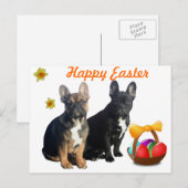 Französische Bulldogge Ostern French Bulldog シーズンポストカード (正面/裏面)