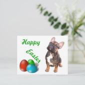 Französische Bulldogge Ostern French Bulldog シーズンポストカード (スタンド正面)