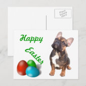 Französische Bulldogge Ostern French Bulldog シーズンポストカード (正面/裏面)