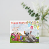 französische Bulldogge Ostern French Bulldog  ポストカード (スタンド正面)