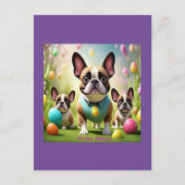 Französische Bulldogge Ostern French Bulldog ポストカード (正面)