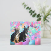 französische Bulldogge Ostern French Bulldog ポストカード (スタンド正面)