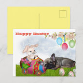 französische Bulldogge Ostern French Bulldog  ポストカード (正面/裏面)