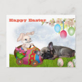 französische Bulldogge Ostern French Bulldog  ポストカード (正面)