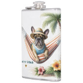 Französische Bulldogge Palme Strand French Bulldog フラスク (左)