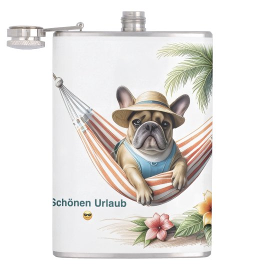 Französische Bulldogge Palme Strand French Bulldog フラスク (オープン)