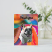 Französische Bulldogge Postkarte thank you ポストカード (スタンド正面)