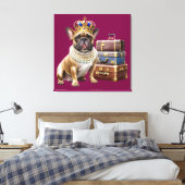 Französische Bulldogge Princess French Bulldog キャンバスプリント (インサイチュ (寝室))