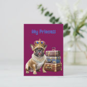 Französische Bulldogge Princess French Bulldog ポストカード (スタンド正面)