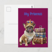 Französische Bulldogge Princess French Bulldog ポストカード (正面/裏面)