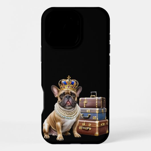 Französische Bulldogge Princess French Bulldog iPhoneケース (裏面)