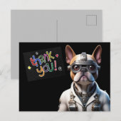 Französische Bulldogge Roboter Vatertag ポストカード (正面/裏面)