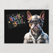 Französische Bulldogge Roboter Vatertag ポストカード (正面)