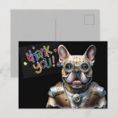 Französische Bulldogge Roboter Vatertag ポストカード (正面/裏面)