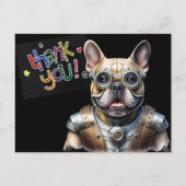 Französische Bulldogge Roboter Vatertag ポストカード (正面)
