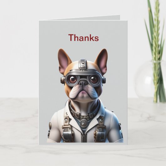 Französische Bulldogge Roboter Vatertag 招待状 (正面)