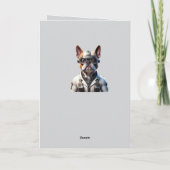 Französische Bulldogge Roboter Vatertag 招待状 (裏面)
