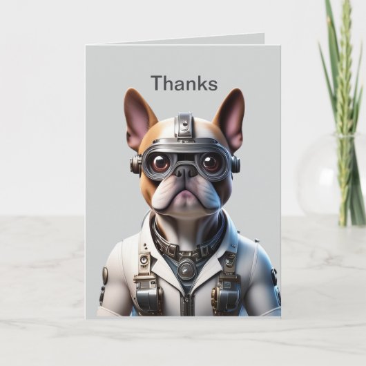 Französische Bulldogge Roboter Vatertag 招待状 (正面)