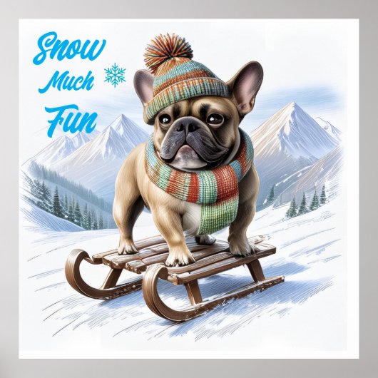 Französische Bulldogge Schlitten French Bulldog ポスター (正面)