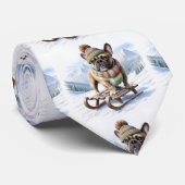 Französische Bulldogge Schlittenfahrt Bulldog ネクタイ (ロール)