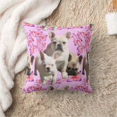 Französische Bulldogge Schmetterling Bulldog クッション (ブランケット)