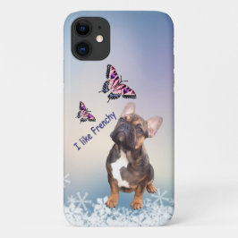 Französische Bulldogge Schmetterling  Bulldog iPhone 11 ケース