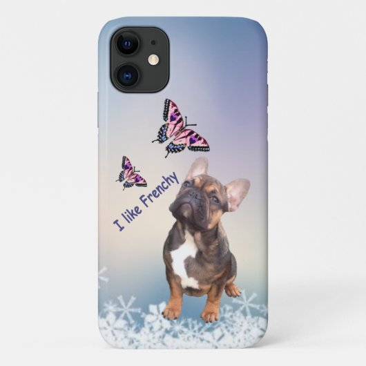 Französische Bulldogge Schmetterling Bulldog Case-Mate iPhoneケース (裏面)