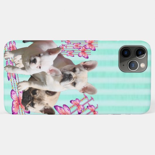Französische Bulldogge Schmetterling Bulldog Case-Mate iPhoneケース (裏面(横))